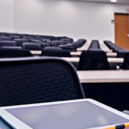 lecture room seating with writing tablet