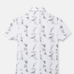 white printed half sleeve shirt